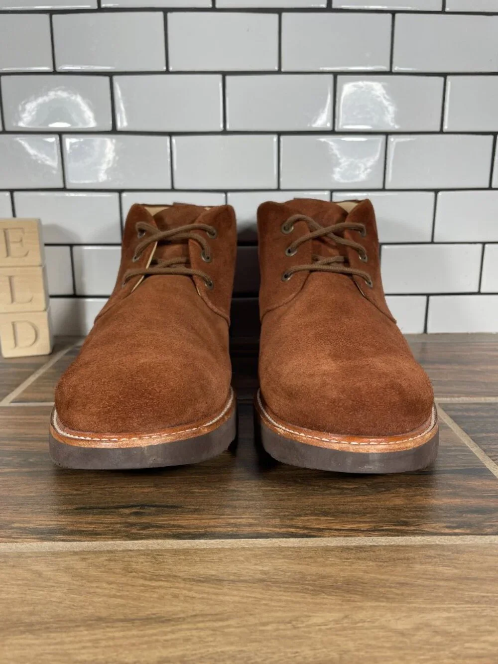 samuel hubbard Re-Boot Shoes Mens Size 10.5 Mahogany Suede Vibram Chukka Boots
